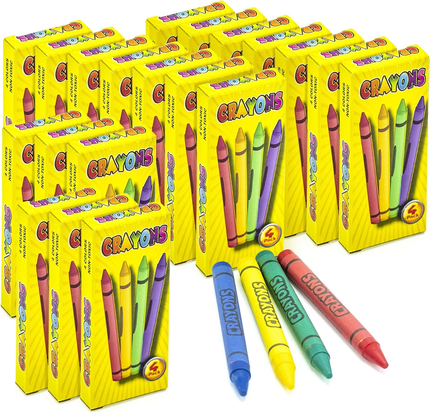 Srenta Bulk Crayons 144 Small Crayon Packs Mini Boxes of