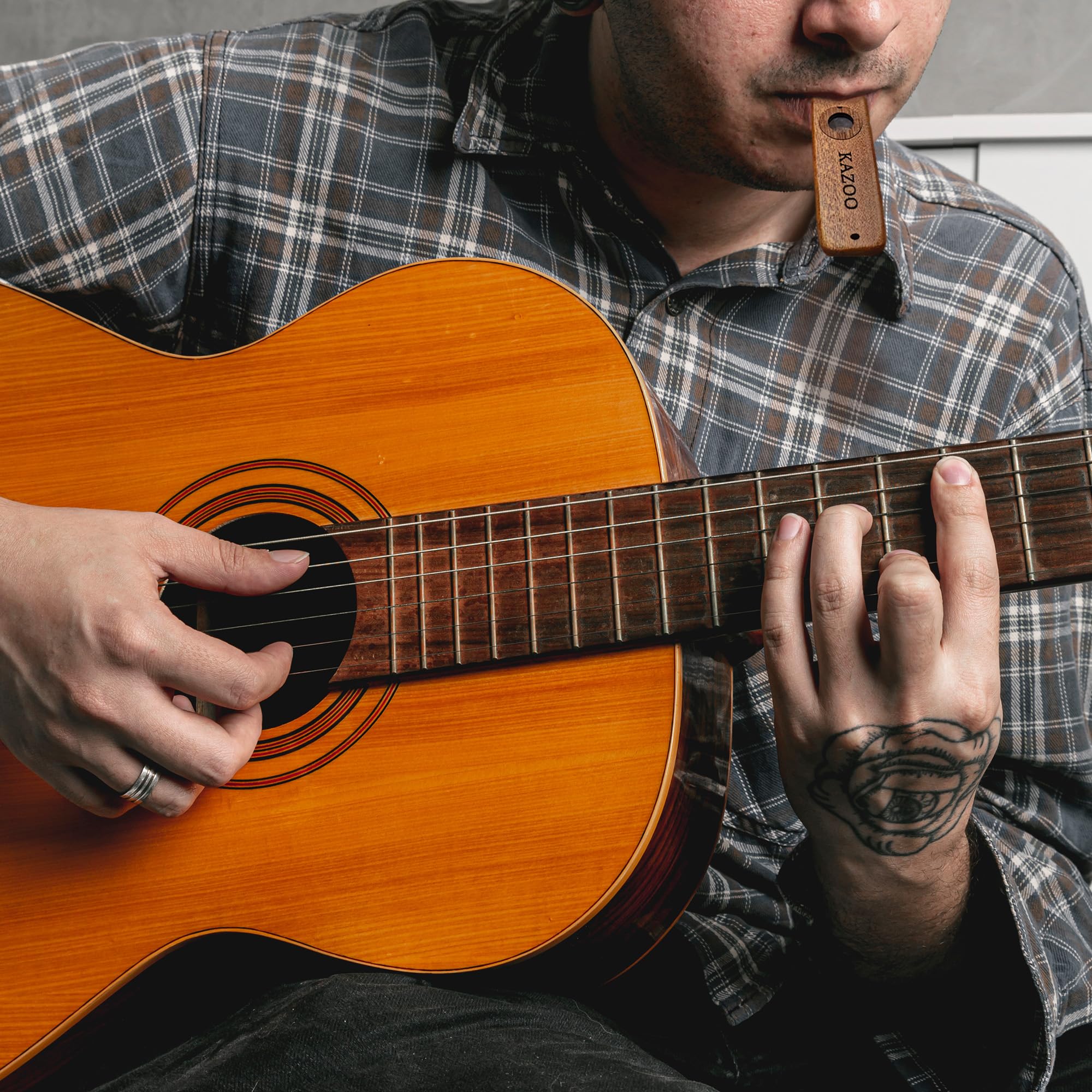 Musiin professional wooden kazoo guitar accompaniment instrument beginner instrument enthusiasts neck hanging kazoo - Image 4