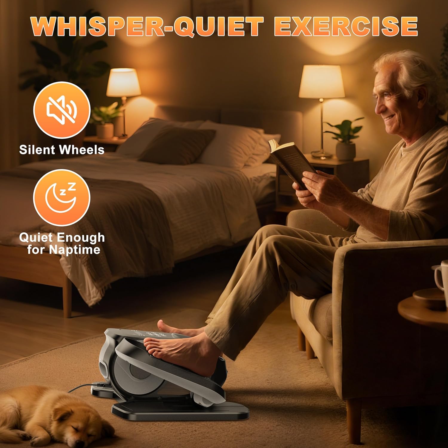 Mini Under Desk Elliptical Low Impact Electric Leg Exerciser As Seen on TV While Sitting for Seniors with Non-Slip Mat Quiet & Portable for Home and Office - Image 4