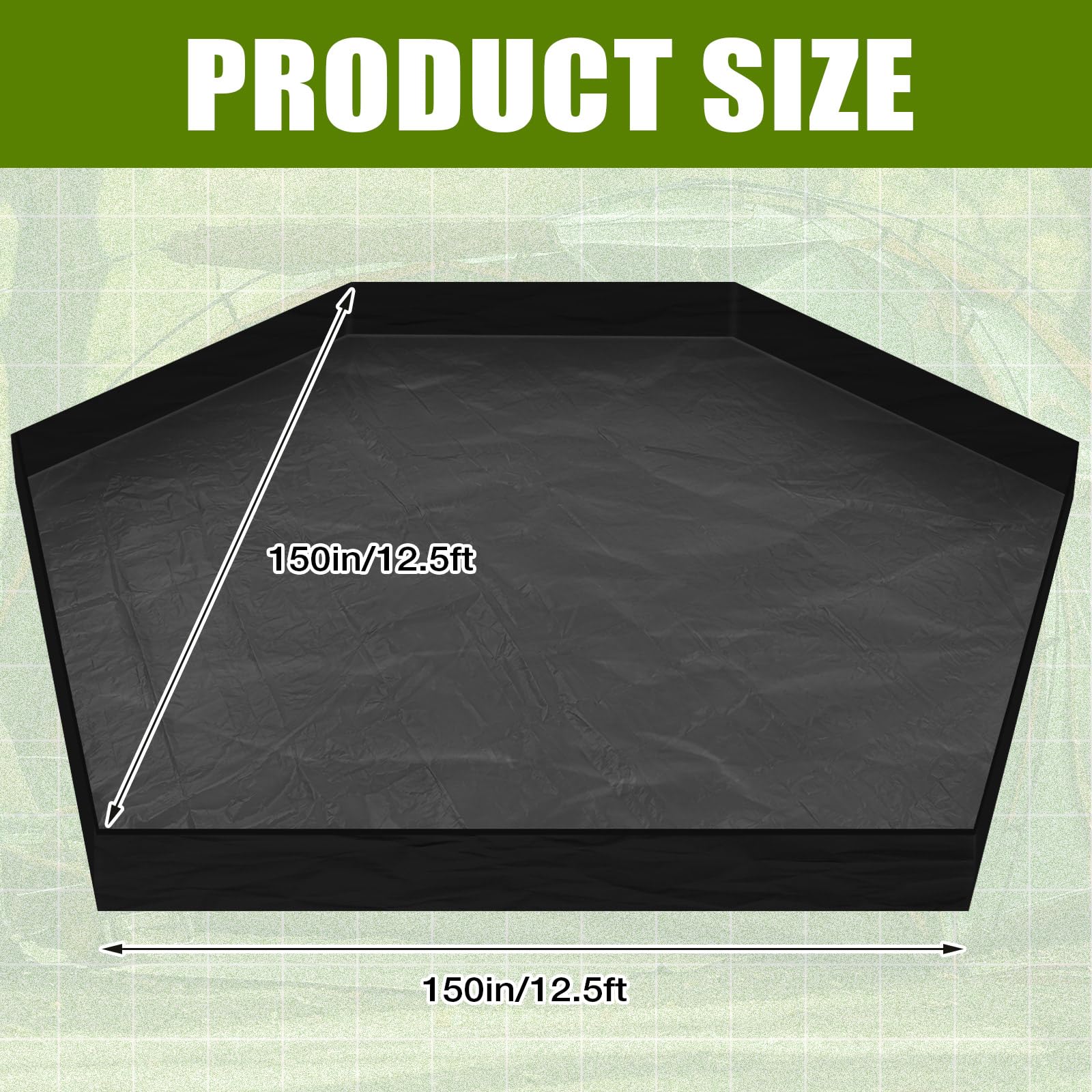 Tinideya 12.5 ft Removable Tent Footprint Mat Tarp Waterproof Camping Tent Tarp Floor for Pop Up Screen Tent, Gazebo, Hiking, Backpacking, Hammock, Beach Accessory