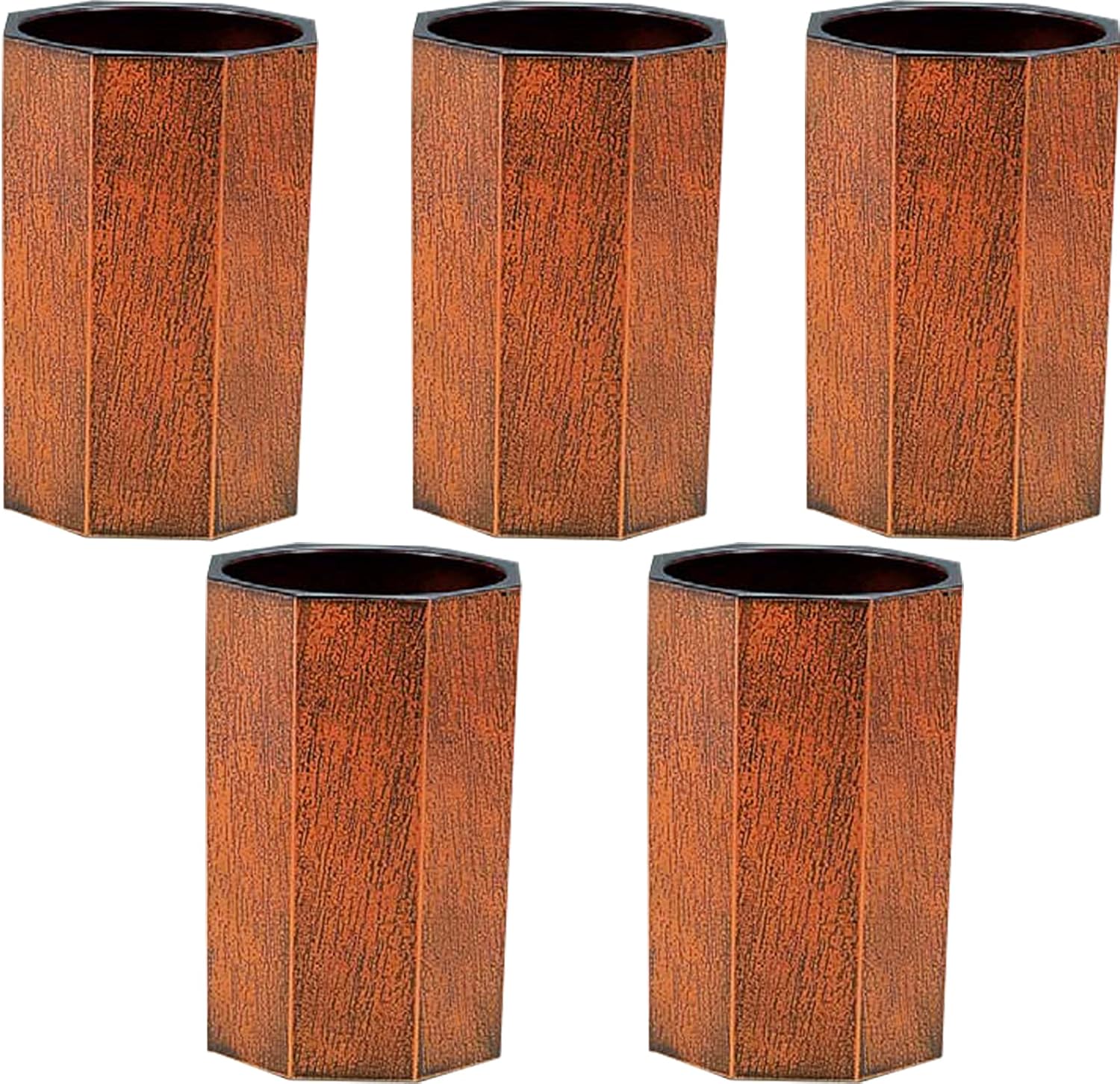 [Amazon.co.jp Exclusive] Fukui Craft Chopsticks Holder, Octagonal Wood Grain Chopsticks Holder, Made in Japan, Tochiten Black, Large (5 Pieces)