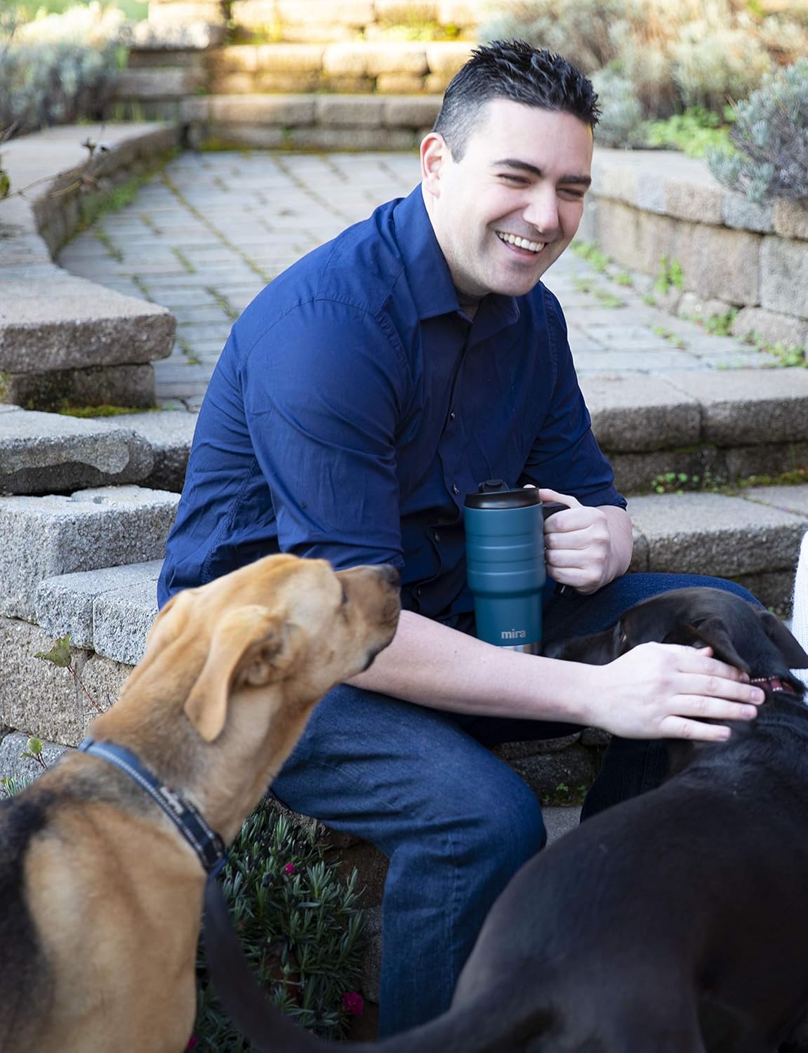 MIRA 20 oz Insulated Travel Mug - Stainless Steel Coffee Cup with Spill-Proof Flip Lid & Handle - Hot/Cold Car Tumbler - White - Image 9