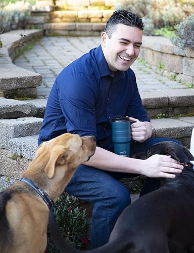 Miniatura 8 de MIRA 20 oz Insulated Travel Mug - Stainless Steel Coffee Cup with Spill-Proof Flip Lid & Handle - Hot/Cold Car Tumbler - White Blanco