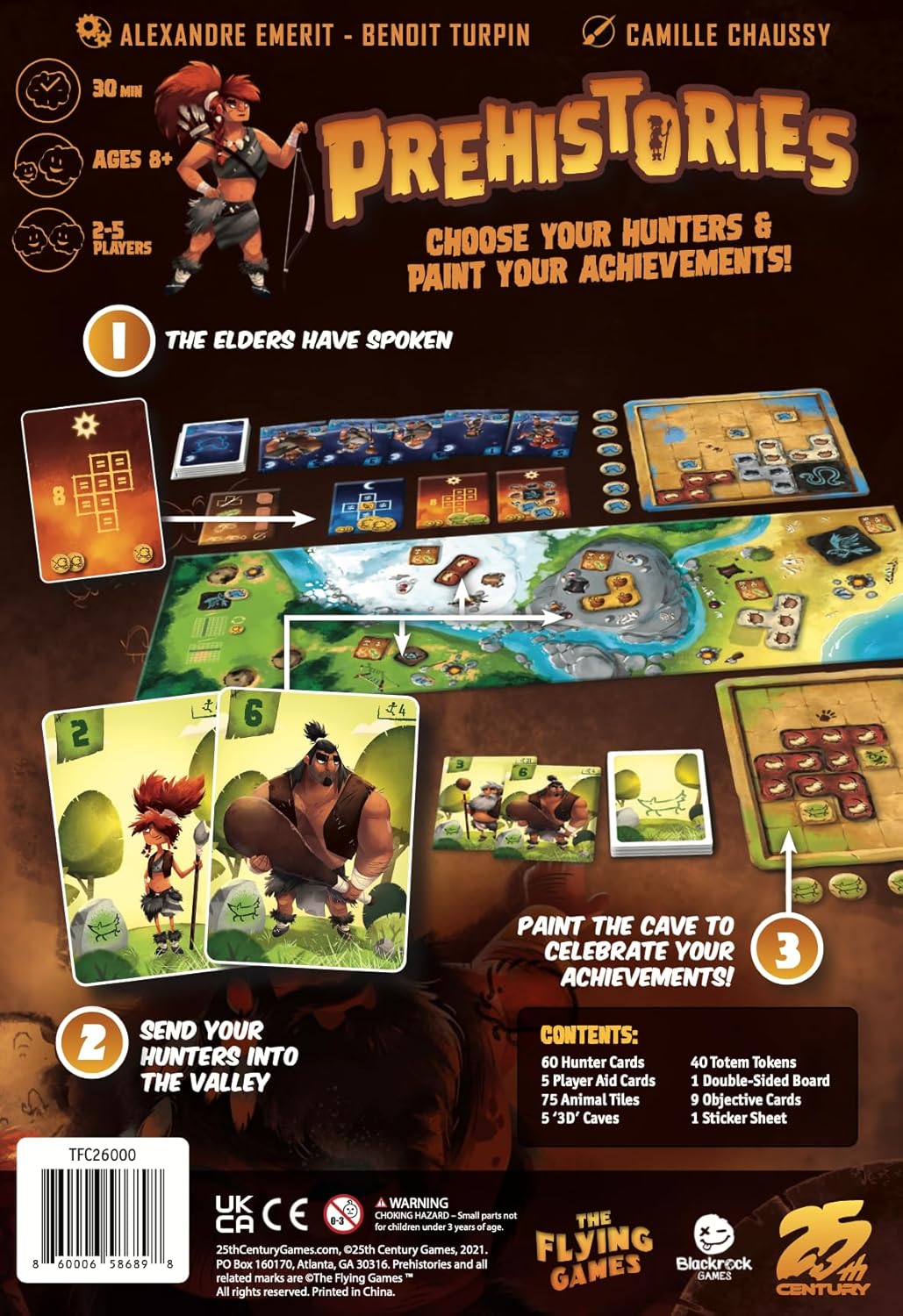 25th Century Games Prehistories, A Family Board Game for 2 to 5 Players, Go on Adventures and Paint Your Cave
