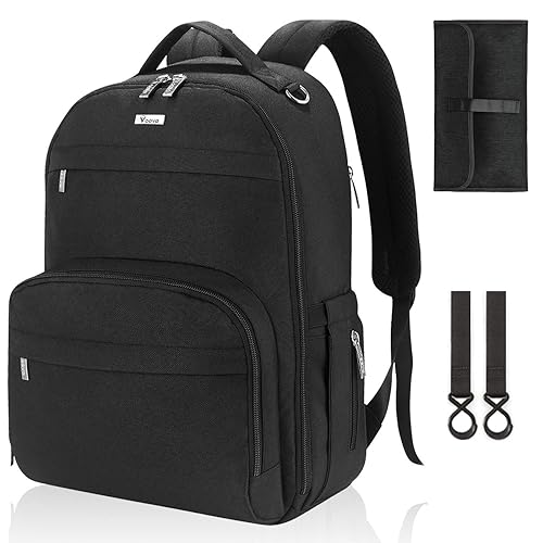 Voova oova - Mochila para pañales multifunción, mochila de viaje para maternidad, cambiador de pañales para bebé, con cambiador y correas para