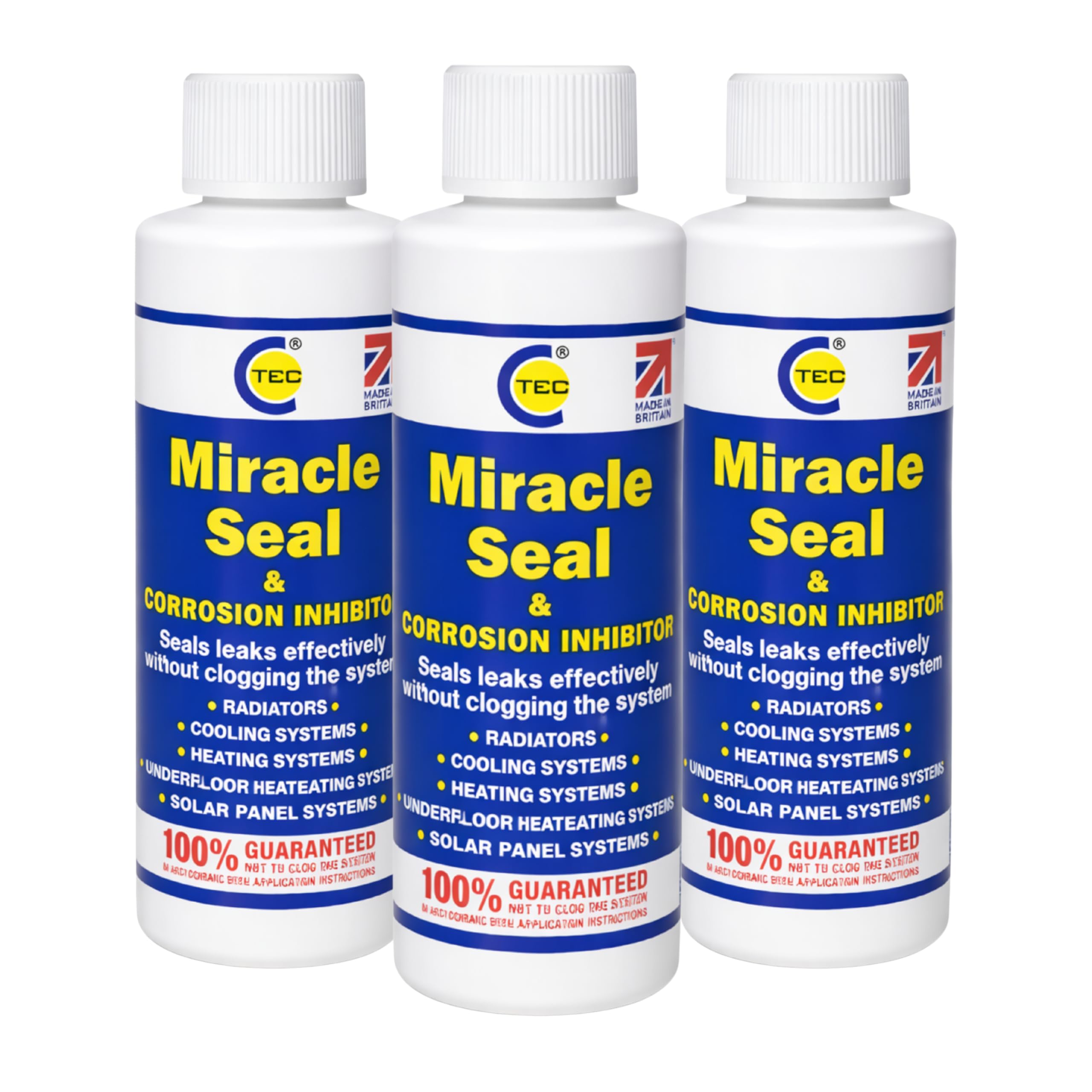 Miracle Seal Cooling System Leak Sealer & Corrosion Inhibitor 250ml | Radiator & Hose Leak Protection | Water-Based Formula | Compatible with All Water Coolants (3 x Pack)