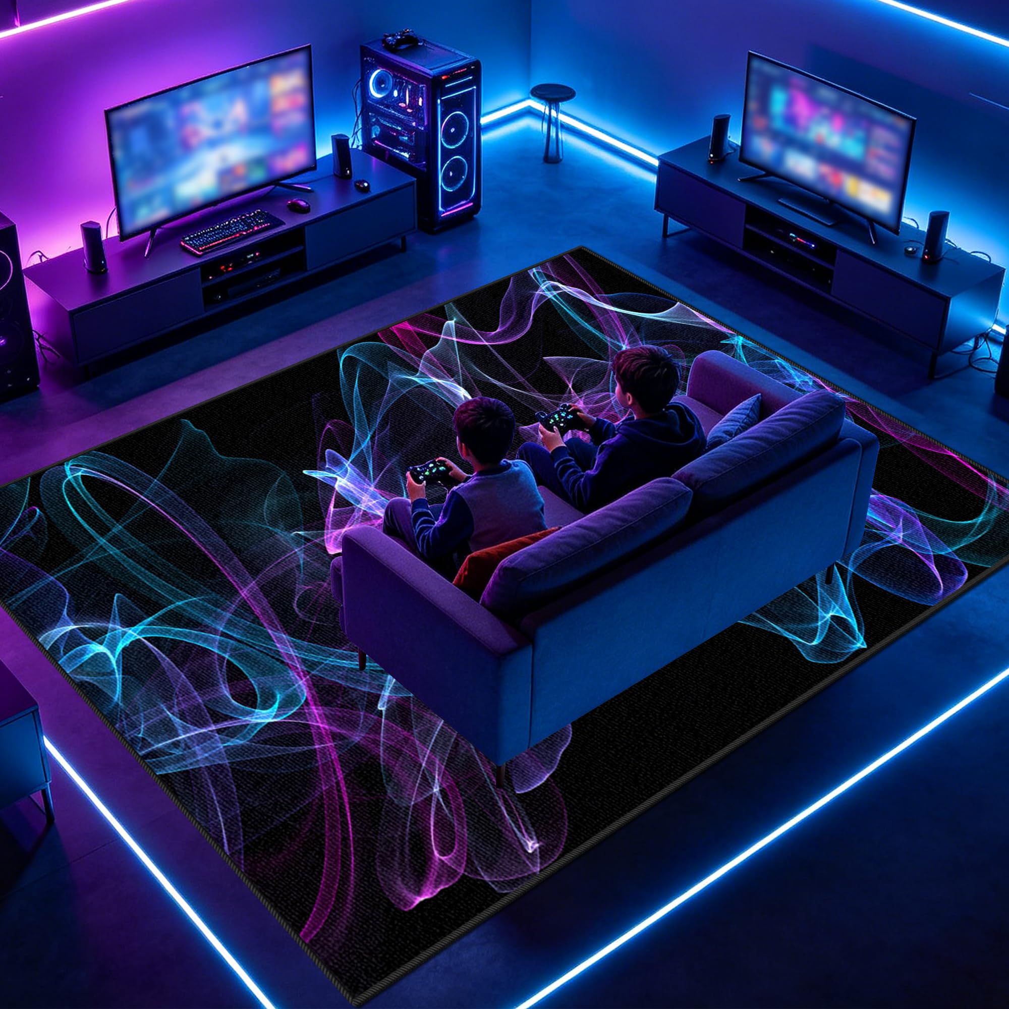 ZAJENKUB Gaming Rug for Boys Room Large Gaming Area Rug, Large Rugs Living Room Washable Floor Protector Non-slip Floor Mat for bedroom living room esports room 40x60cm/15.75x23.62inch