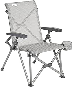 SUNNYFEEL Foldng Campng Char, Low Beach Char Lghtweght Wth Mesh Back,Cup Holder,Sde - View #9