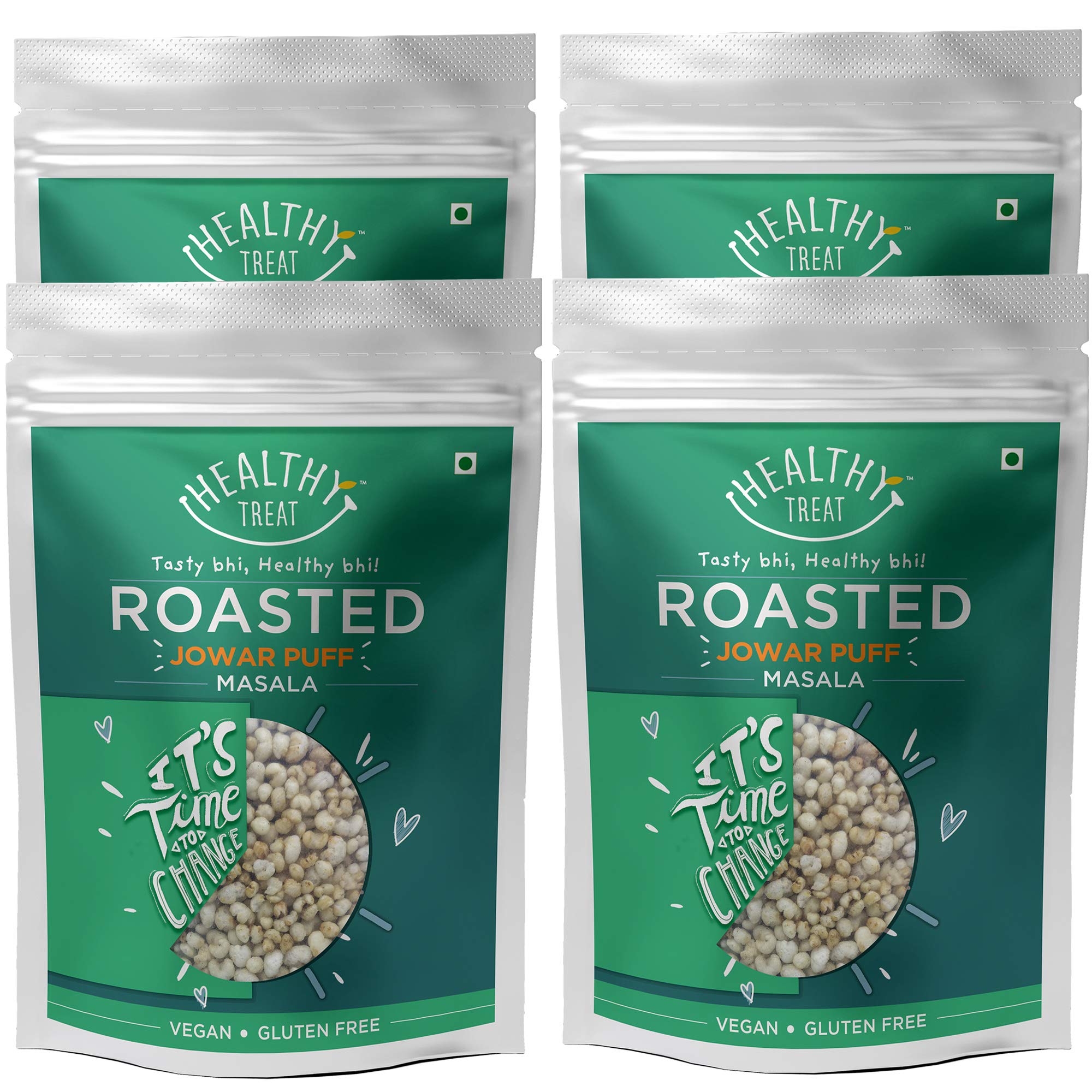 Healthy Treat Roasted Jowar Puff - Masala Combo 400 gm (Pack of 4, 100 gm Each) | Gluten Free, Vegan (B0874TP53Z) Amazon Price History, Amazon Price Tracker