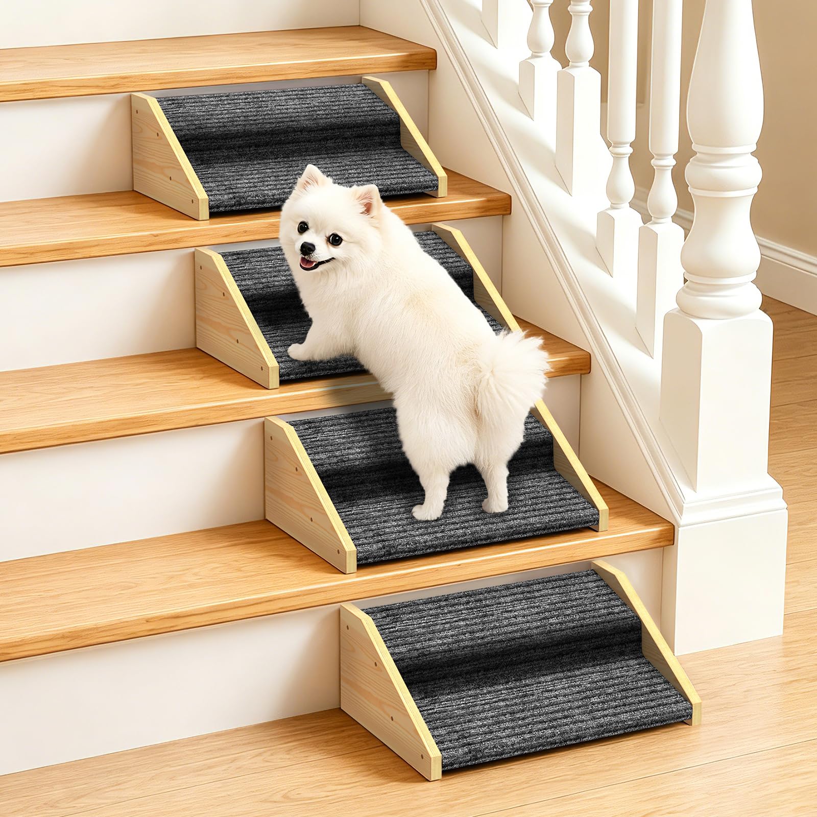 Photo 1 of Lehorra Wood Dog Ramp with Non-Slip Carpet - 4 Pack