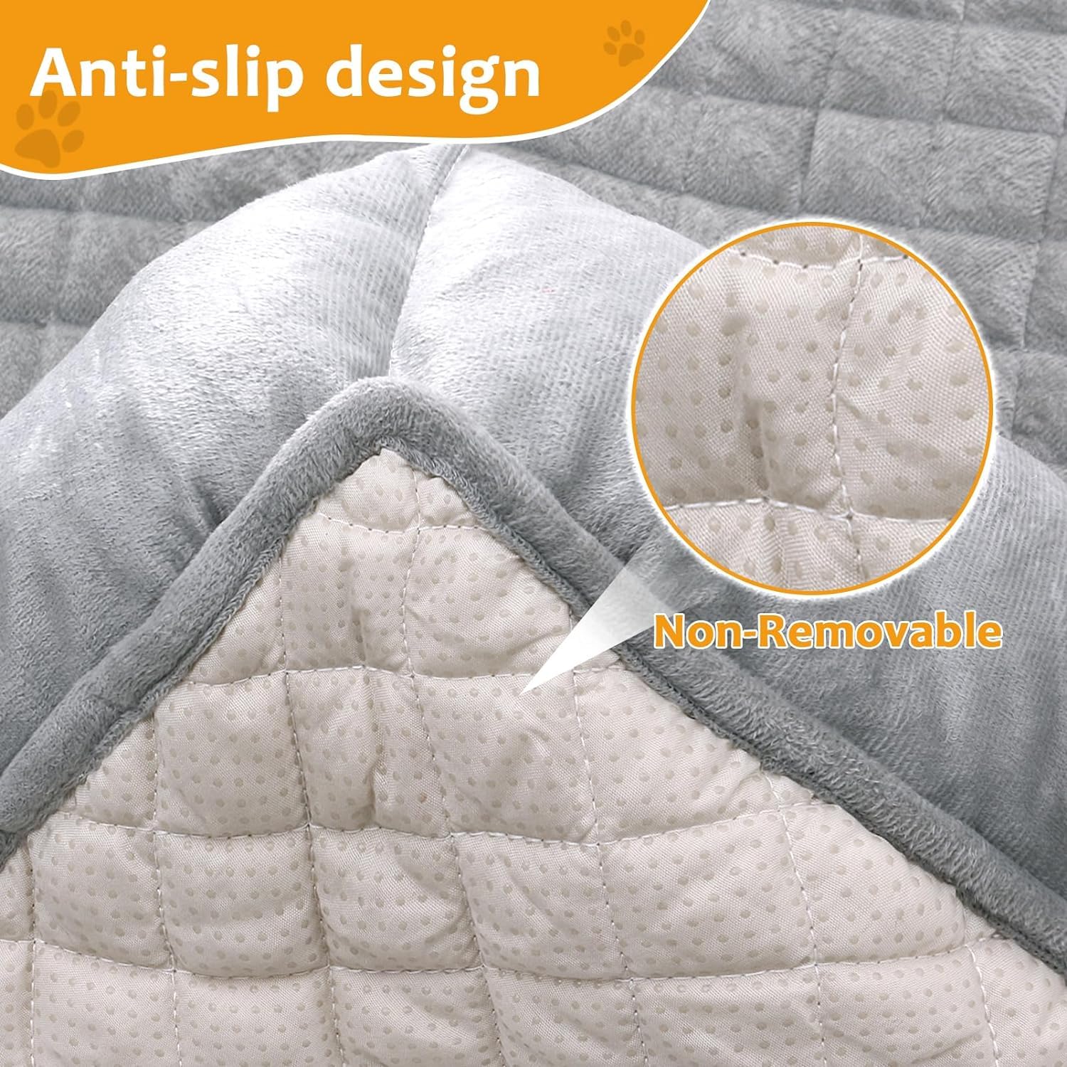 بساط سرير للكلاب والقطط مقاس 75 × 120 سم لحماية الاثاث من بابوريتش، غطاء اريكة للكلاب والقطط قابل للغسل مع قاعدة غير قابلة للانزلاق، بساط كلب مقاوم للماء (رمادي فاتح)