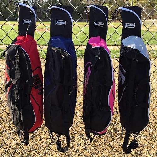 Miniatura 4 de Franklin Sports Youth Baseball + Softball Bat Bag - Boys + Girls Tee Ball, Softball + Baseball Bag for Kids Rosa