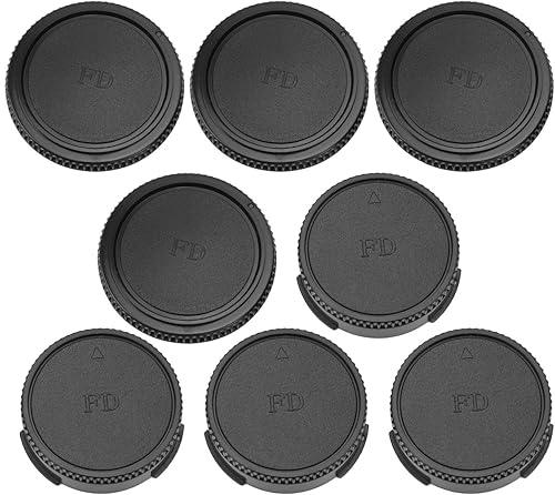 Goshyda Juego de tapa frontal de cámara y tapa de lente trasera, para lente y cuerpo de Canon FD, peso ligero de tamaño pequeño, accesorios de