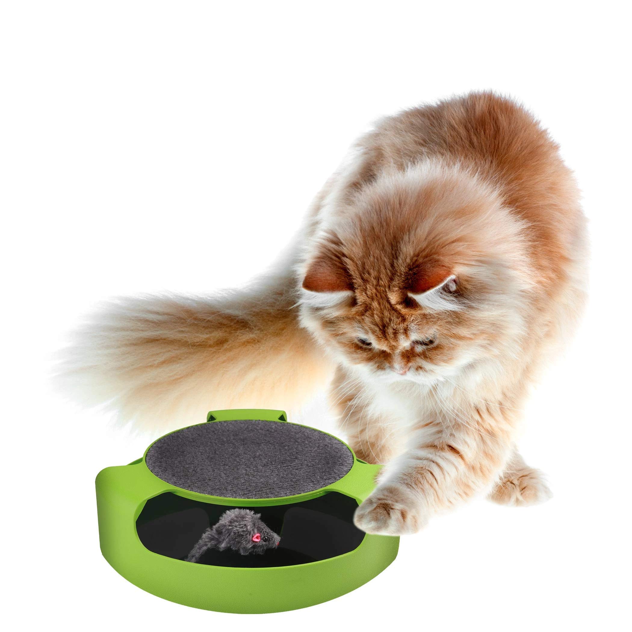 Pets First Katzenspielzeug mit Maus, drehbar, Maus-Spielzeug für Katzen