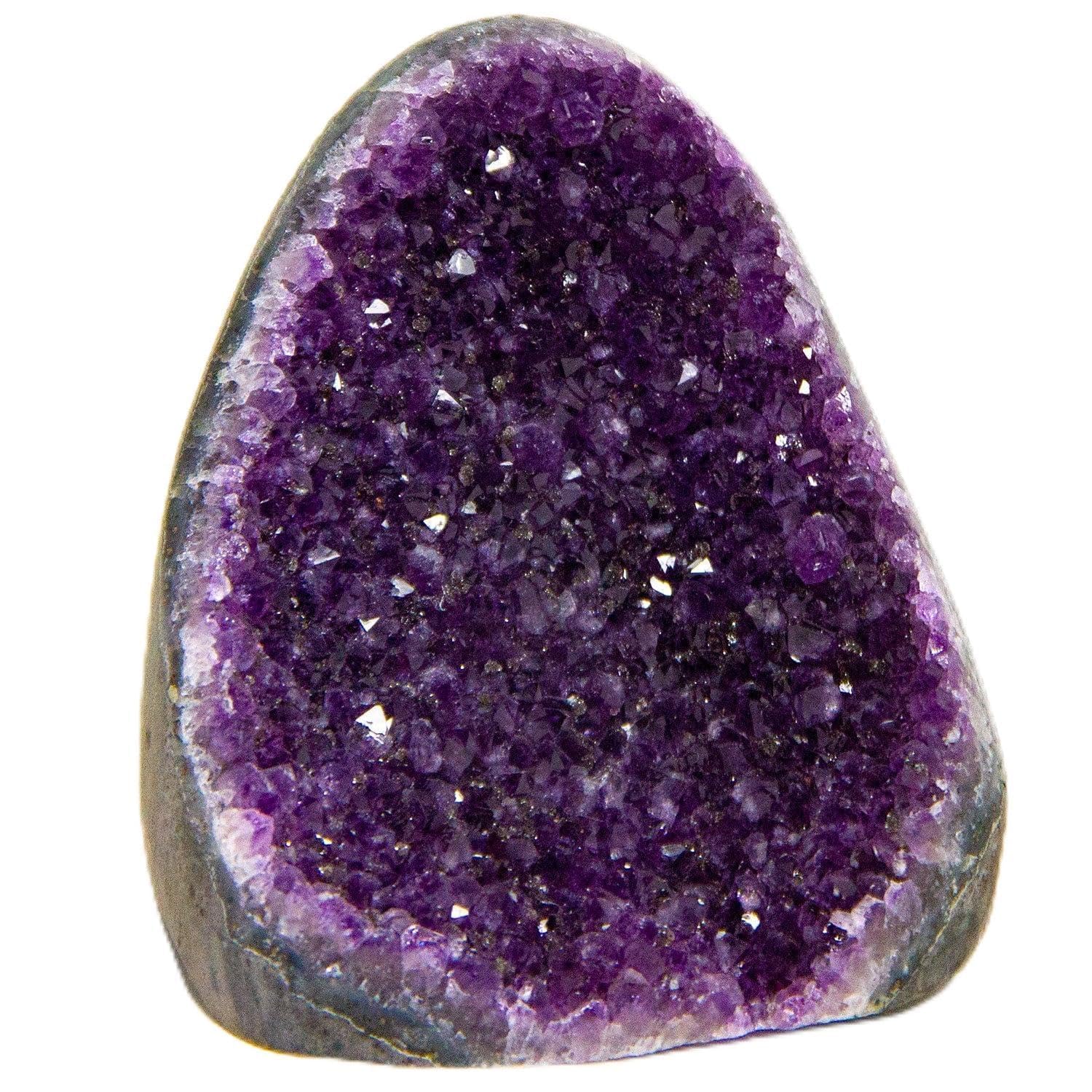 Extreme Rocks & Fossils Amethyst Cluster - .5 to 1 lb. Cluster with Polished Edges. Powerful, Deep Purple Crystals. Geode from Uruguay