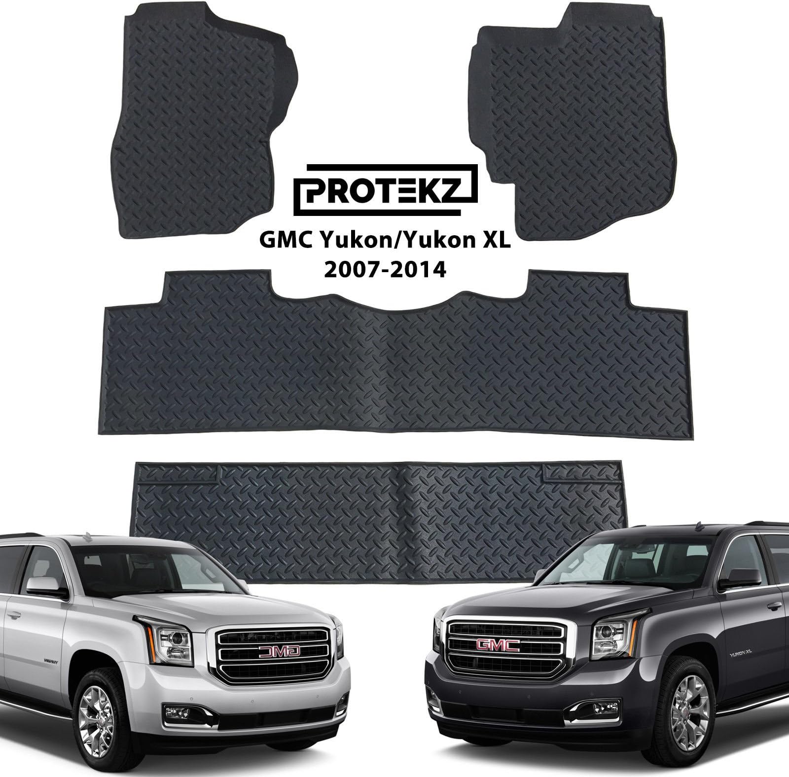 3D All Weather Floor Mats/Liners Custom fit for Select GMC Yukon Yukon XL 2007 2008 2009 2010 2011 2012 2013 2014 (4pcs Set)