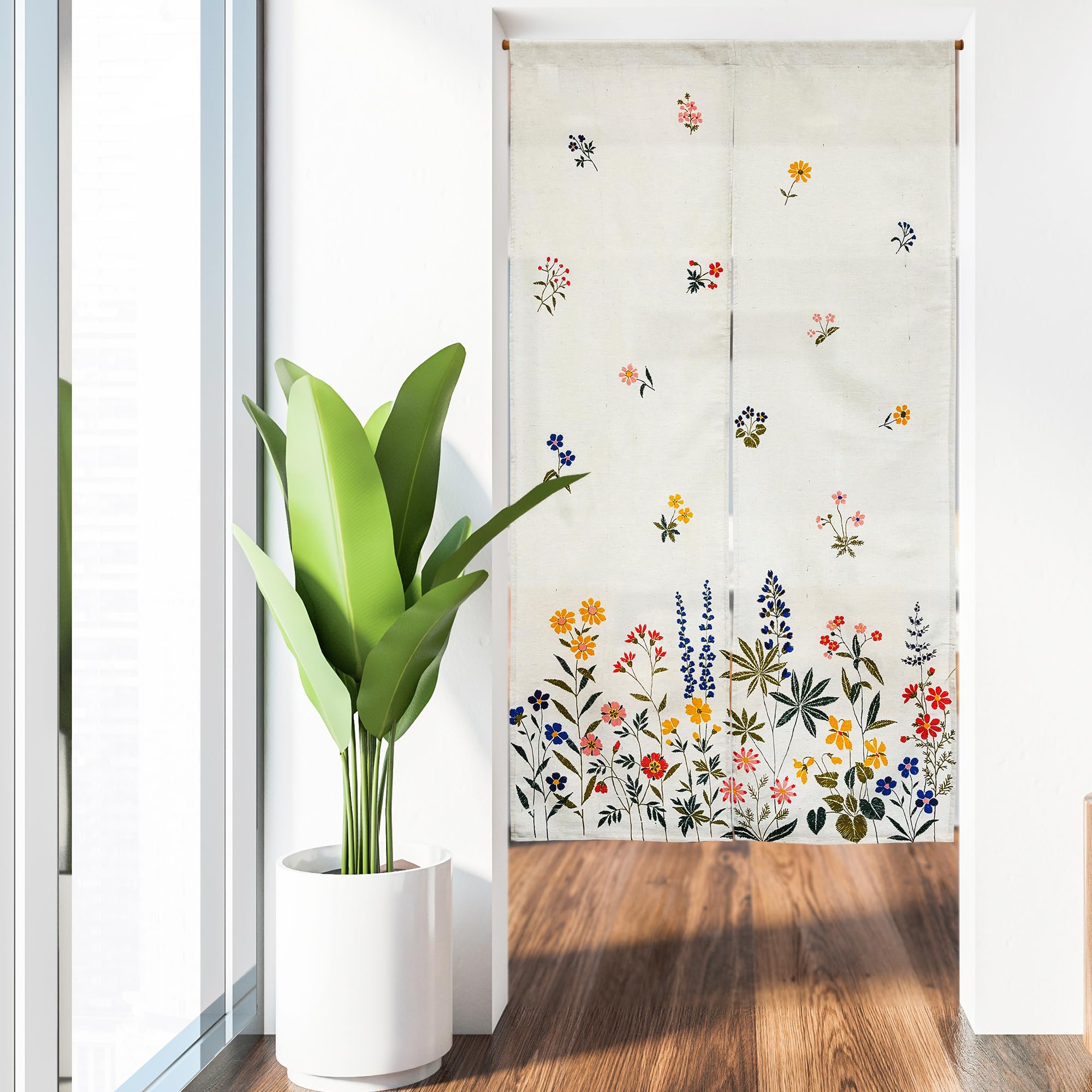 北欧のれん　追加分 のれん 暖簾 おしゃれ カーテン 150cm 間仕切り 目隠し 北欧 花柄