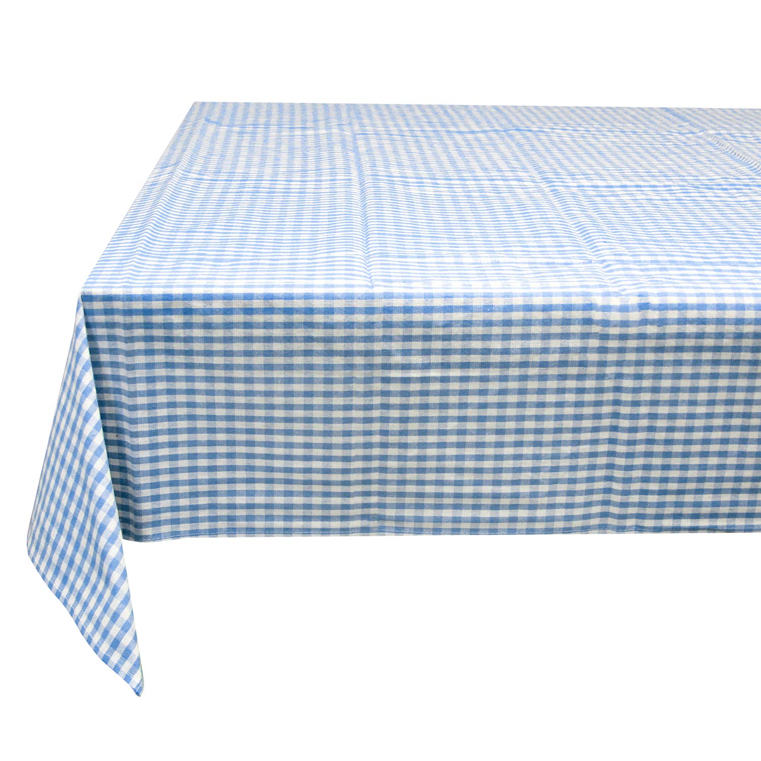 Funlavie Blue Printed Tablecloth Rectangular Tablecloth Overlay For Dinner Parties,Outdoor Picnics-55 X 78 Inches, Oblong Fabric, Light Gingham