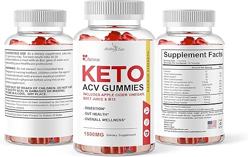 Miniatura 8 de Lifetime Keto ACV Gummies para bajar de peso, 1500 mg una vez al día, nueva fórmula cetogénica avanzada de liberación prolongada, gomitas de vinagre