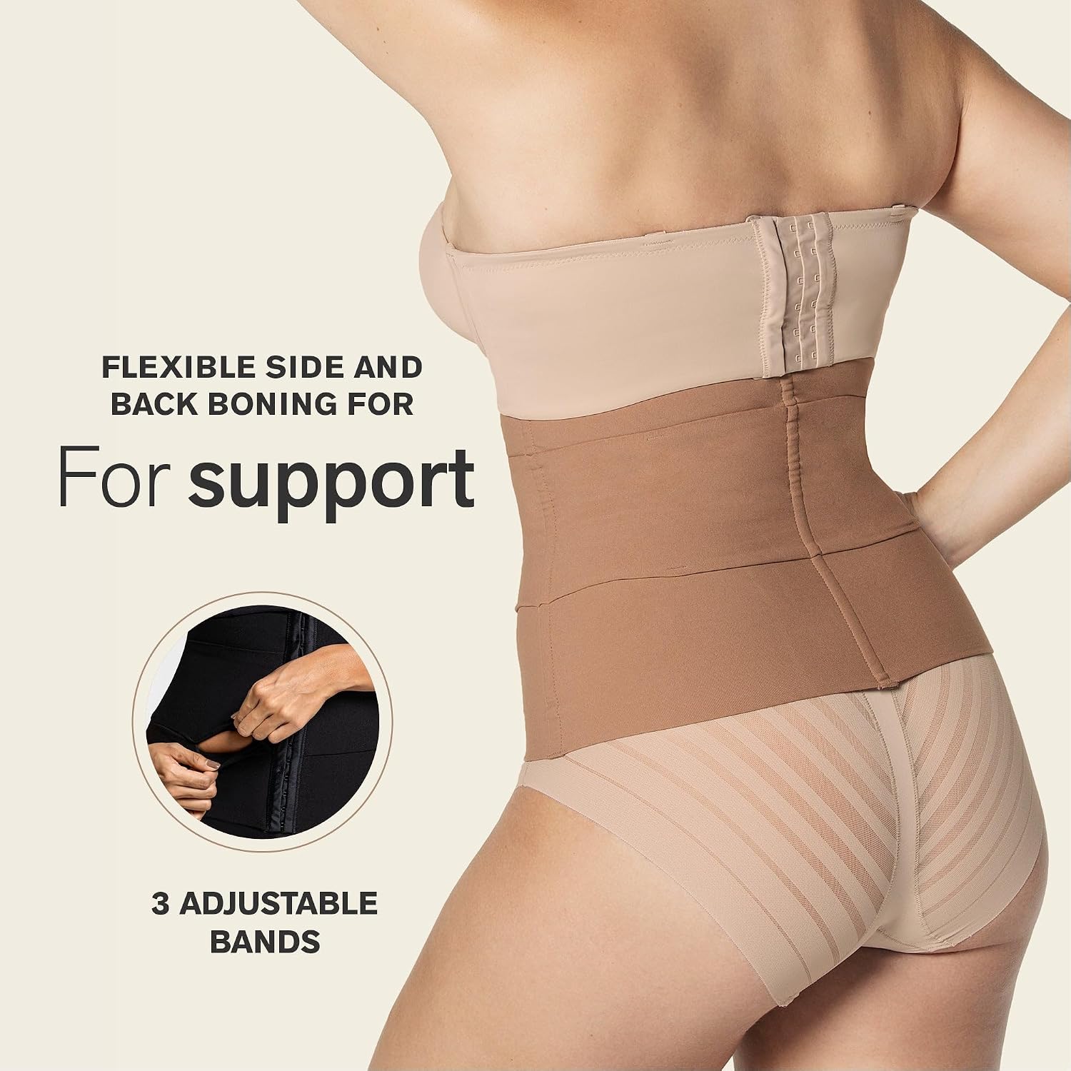 Custom Lumbar Support Waist Cincher with 3 Belts by Leonisa