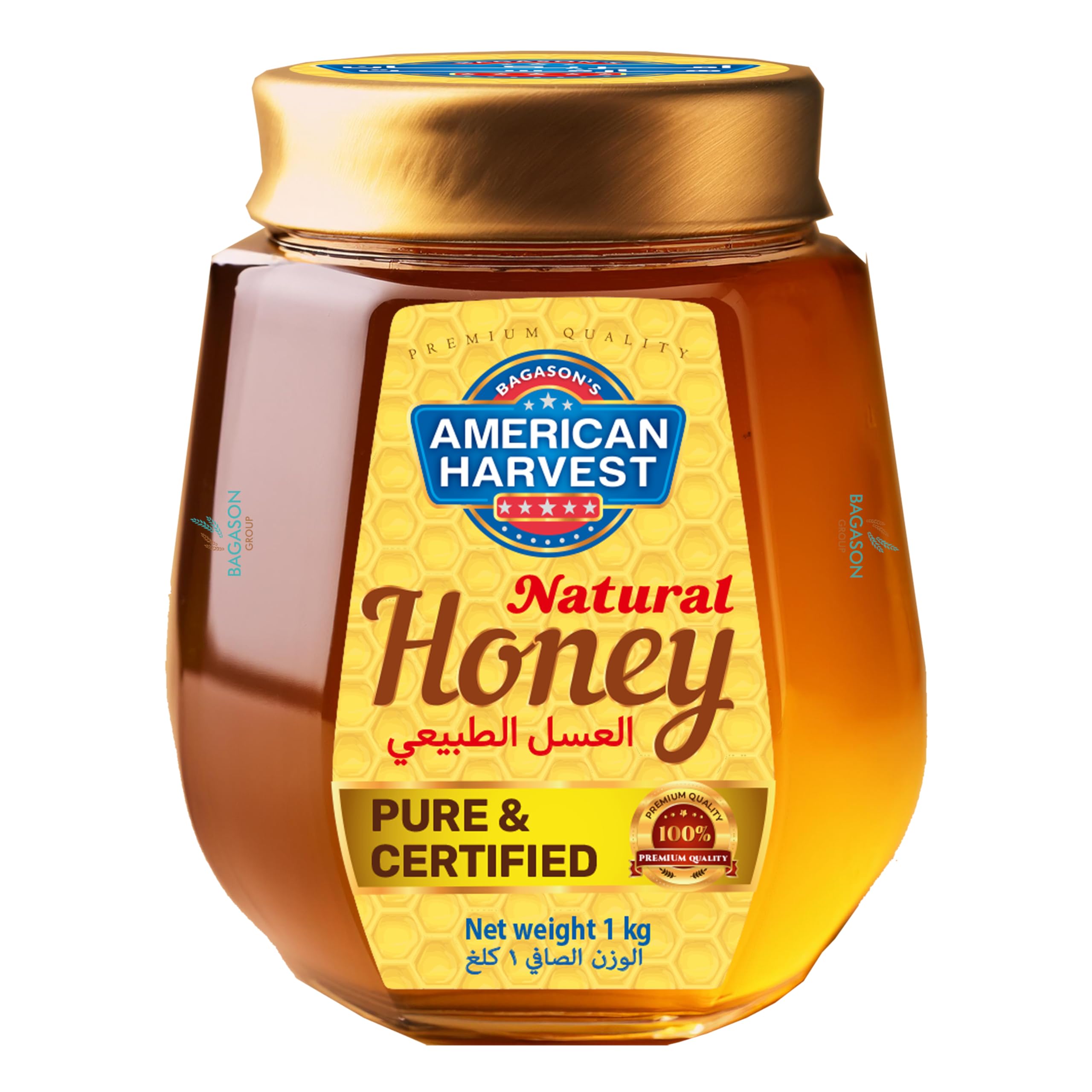 American Harvest Honey Hexa Jar | Dairy, Nut, Gluten-Free | 1kg