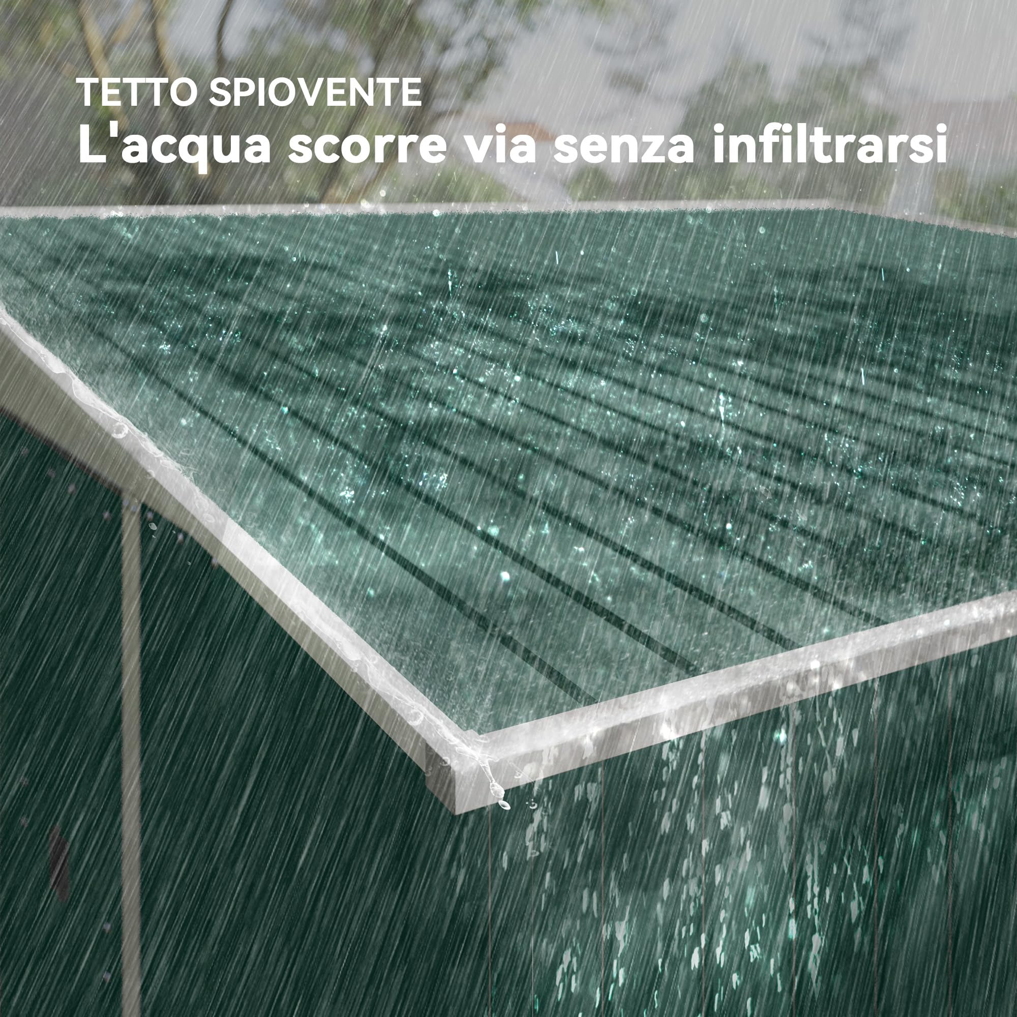 Outsunny Casetta da Giardino 8.9m² in Acciaio Zincato con 2 Prese d'Aria, Capanno Porta Attrezzi con Tetto Inclinato, Doppie Porte Scorrevoli Bloccabili e Guanti, 280x345x169/201cm, Verde