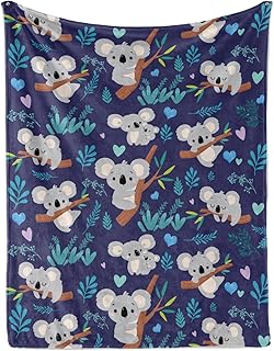 Koala Blanket Soft Flannel Lightweight Throw Blanket Koala Bear Present for Kids Girls Boys All Season Animals Blankets for Sofa Couch Bed Decorative