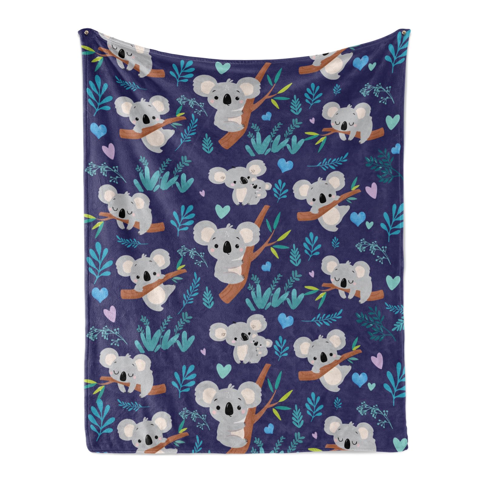 GRESATEK Koala Blanket Soft Flannel Lightweight Throw Blanket Mushroom Gifts for Kids Girls Boys All Season Animal Blankets for Sofa Couch Bed Decorative Koala Bear Blanket