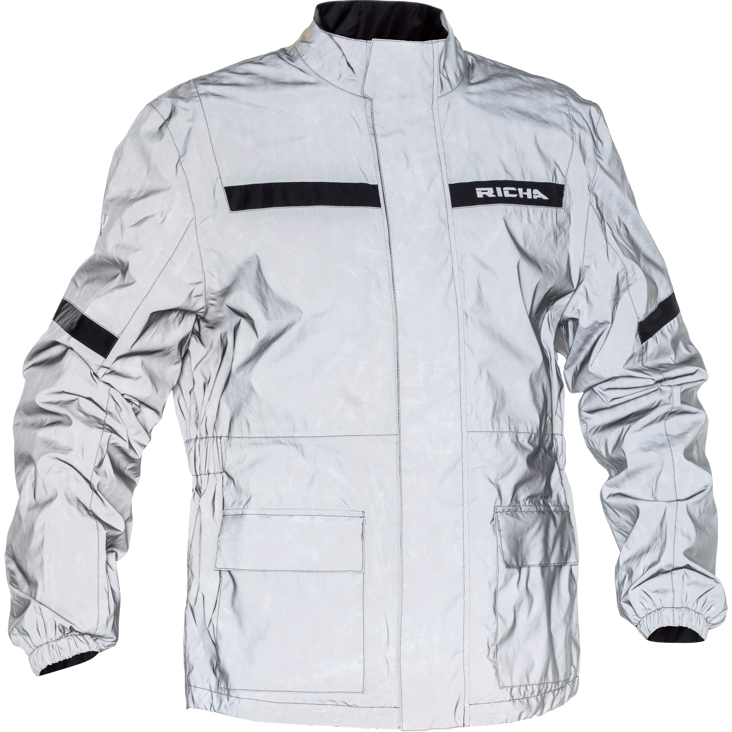Richa 2RFL4900-XL Rain Flare Reflective Motorcycle Over Jacket XL Reflective White