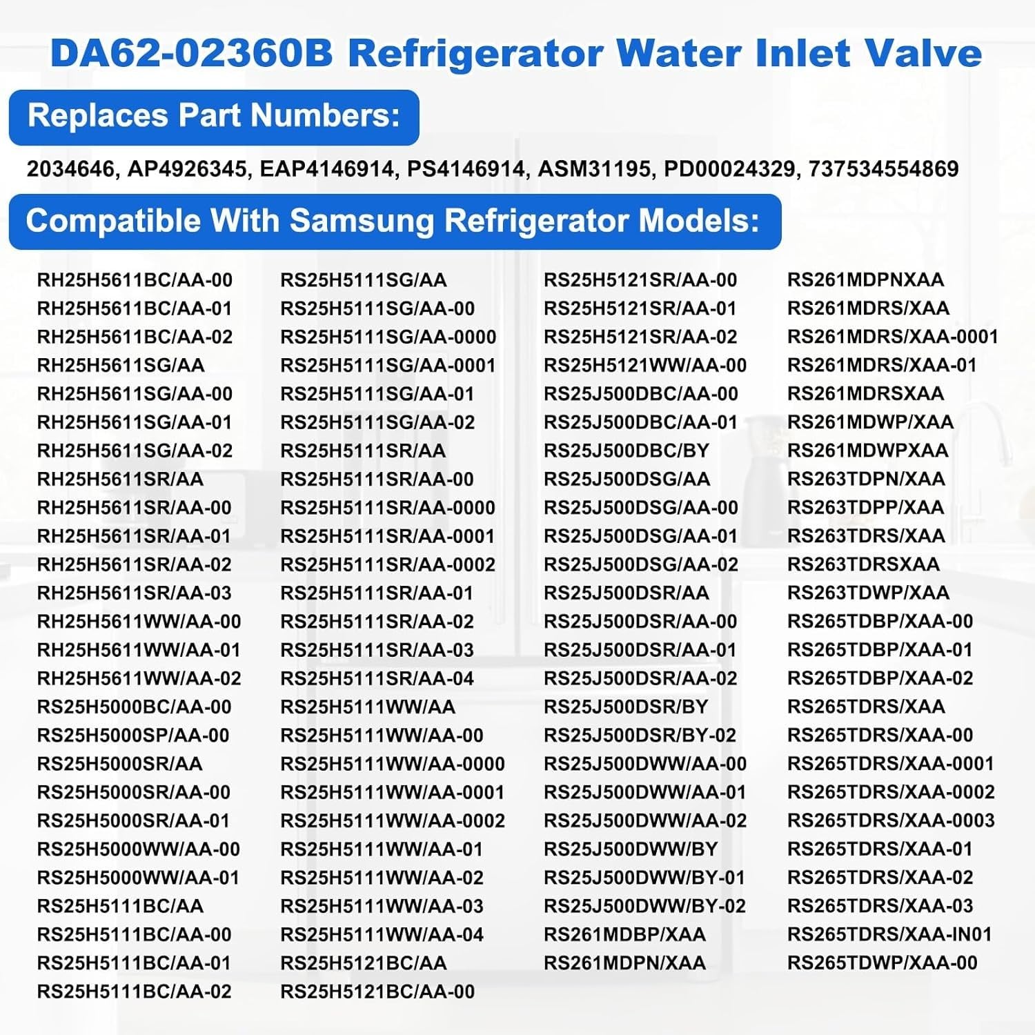 Zawór wlotu wody do lodówki Samsung DA62-02360B 120V część zamienna