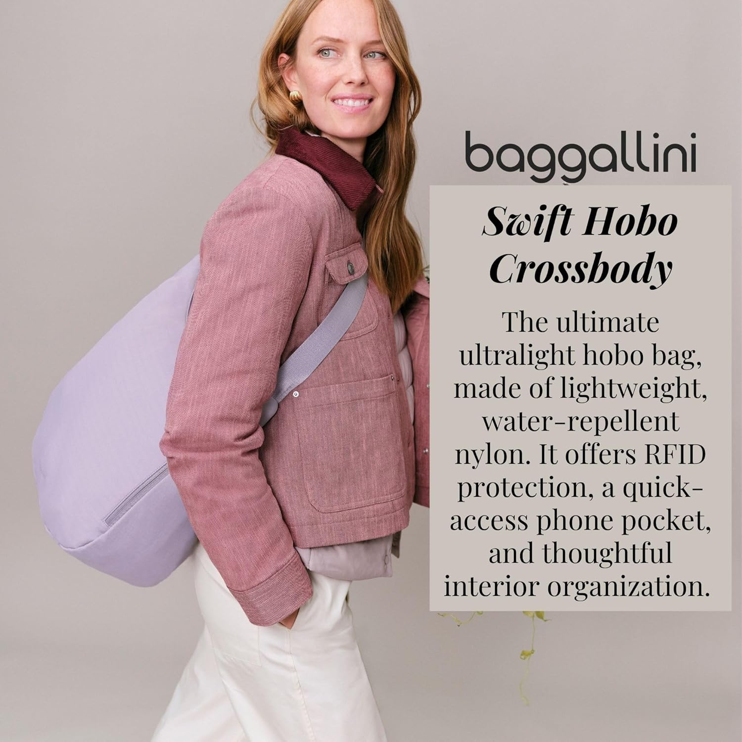 Baggallini Swift Hobo Crossbody Bag for Women - Lightweight 15.7"x16" Travel Purse Handbag Hobo Bag - Image 3