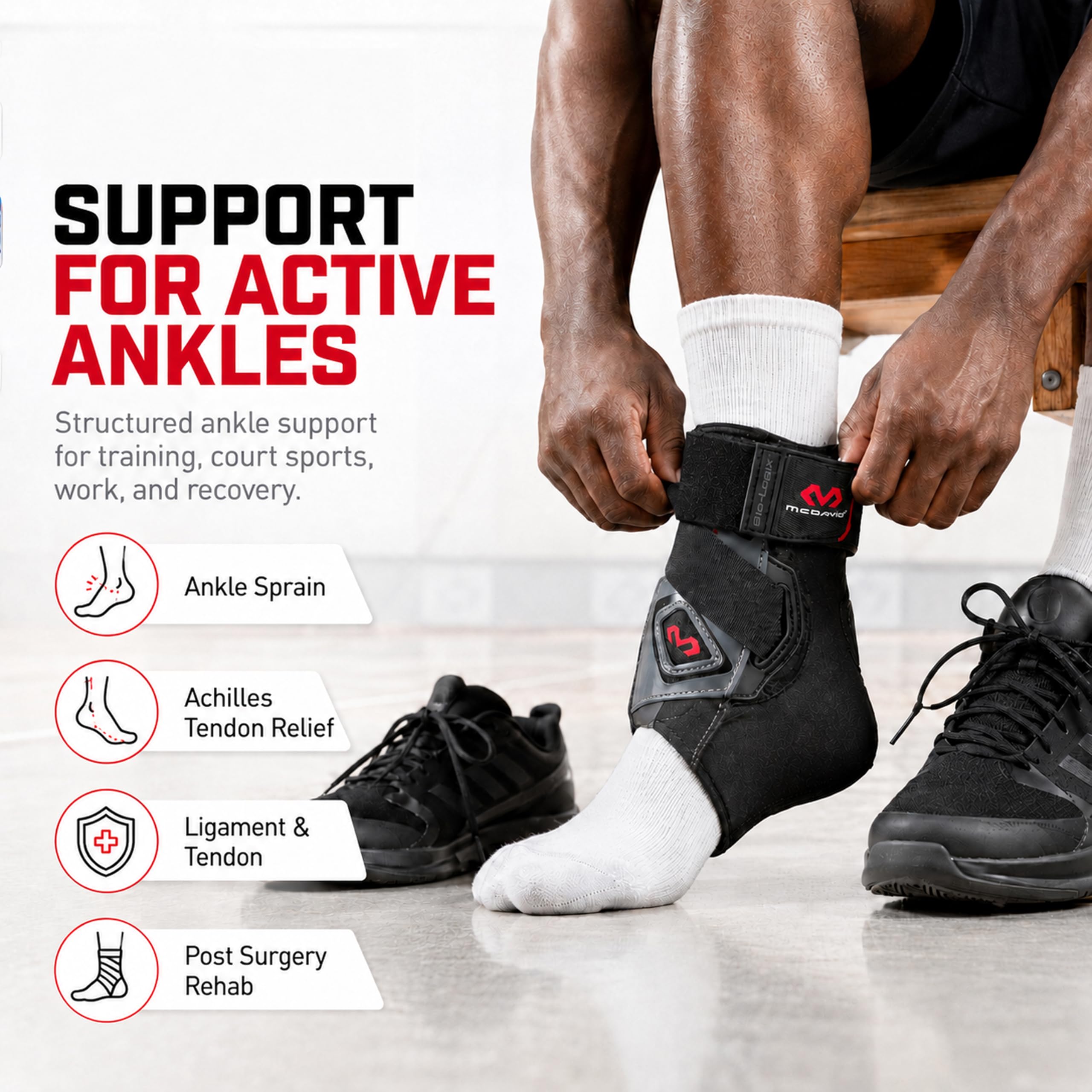 Mcdavid Unisex 4197-le-bk Bio-logix Ankle Brace, Negro, M/L