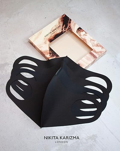 Miniatura 2 de KARIZMA Styling Essentials - Máscara facial de tela. 4 máscaras suaves y lavables de tela de un solo color - Mascarilla negra reutilizable. Máscara