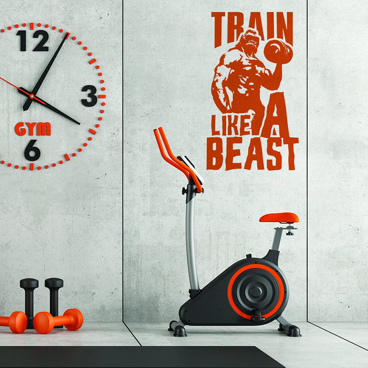 Calcomanía de vinilo para decoración de pared de gimnasio de fitness – Pegatinas inspiradoras para deportes motivacionales citas para sala de ejercicio bestia modo calcomanías