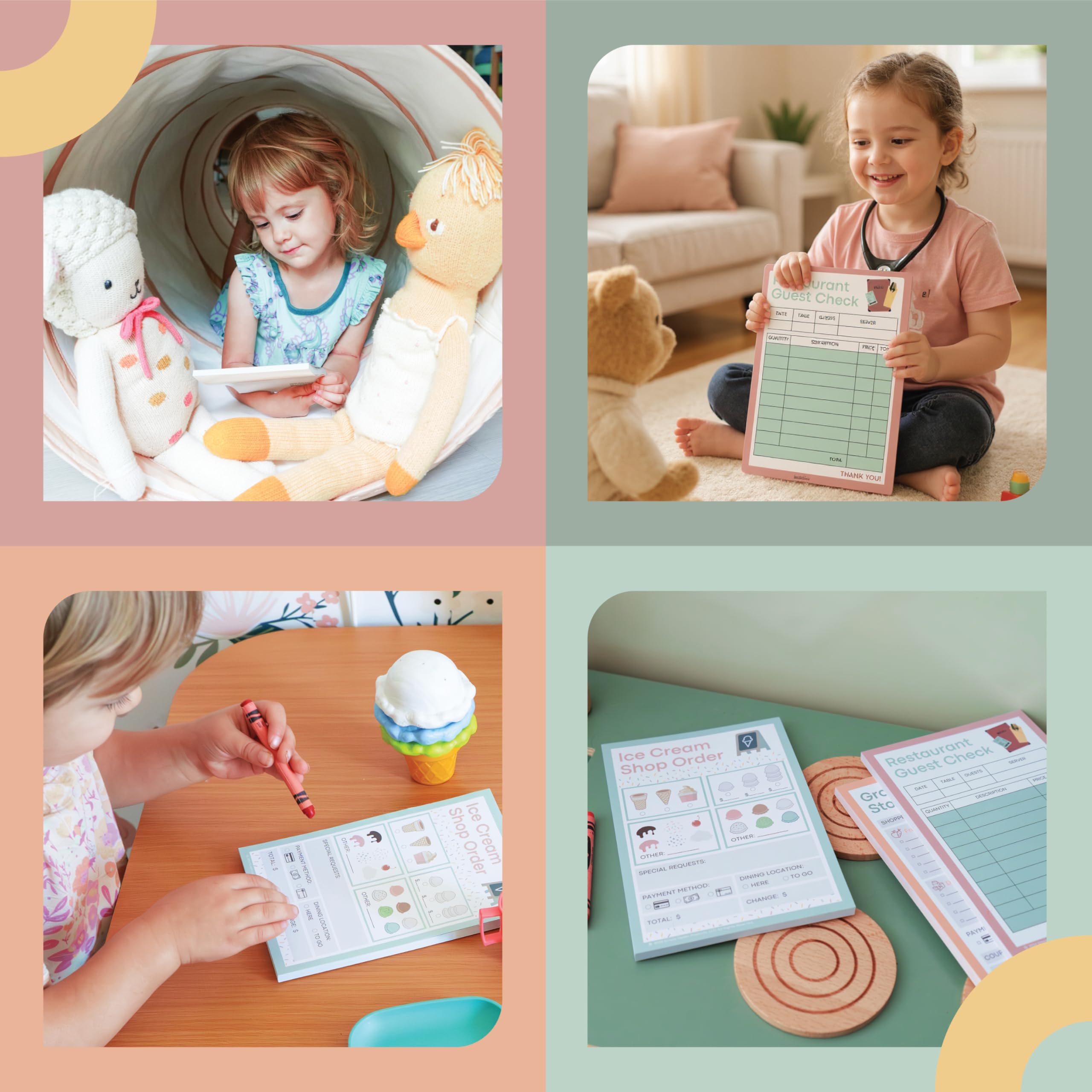 Blocchi per appunti per bambini - Confezione da 6 blocchetti da 12,7 x 17,8 cm, 50 pagine, attività di viaggio per bambini, blocchi per giochi per bambini nella vita reale, includono attività di