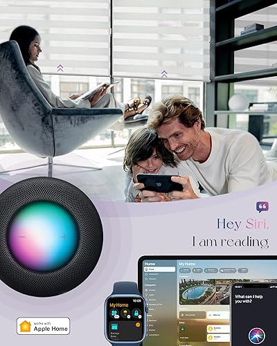 Miniatura 2 de Graywind HomeKit - Persianas inteligentes de cebra, funciona con Siri Voice Home, aplicación recargable, motorizada, de doble capa, control de luz
