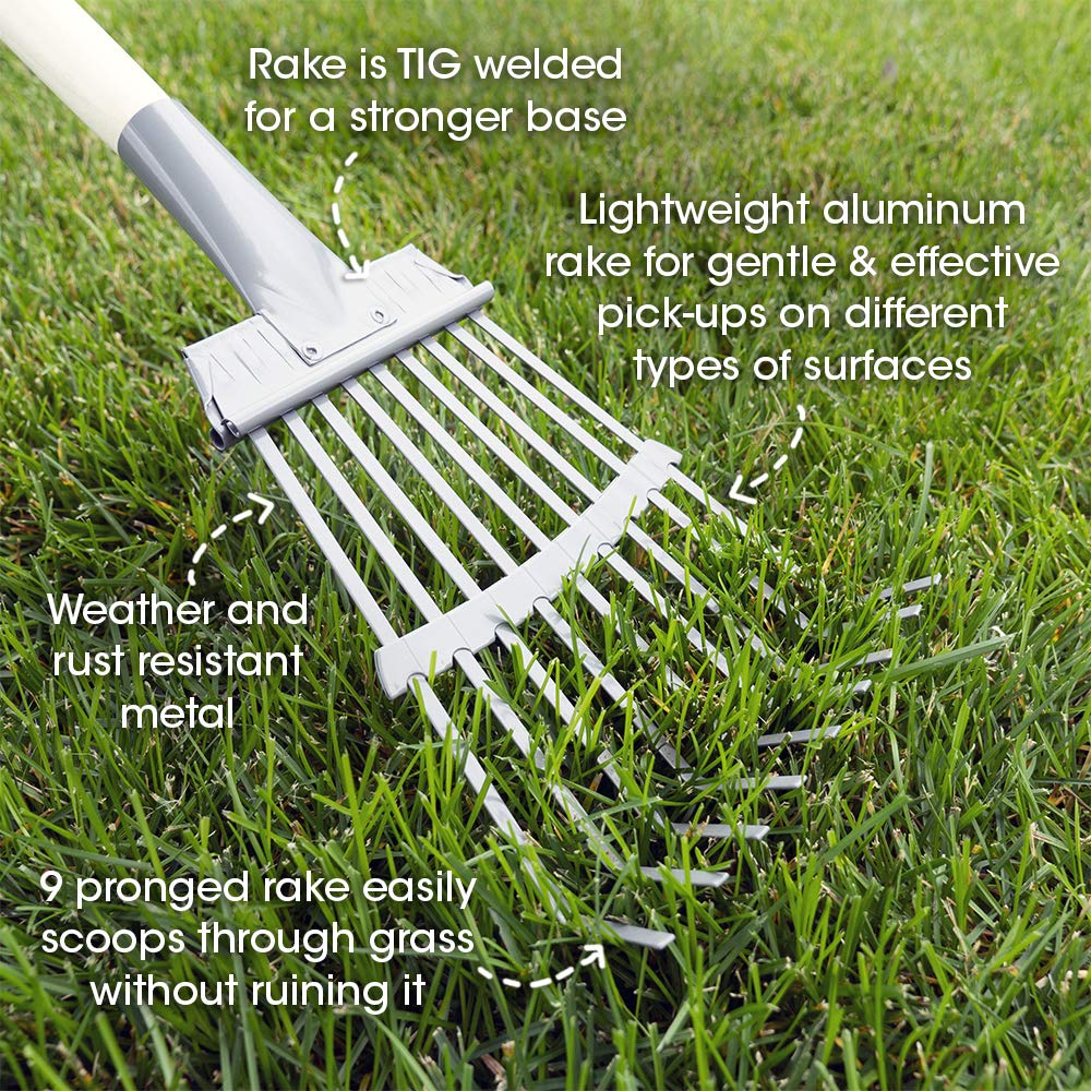 Spotty Wood Handle Pooper Scooper Durable Solid Metal Poop Tray with