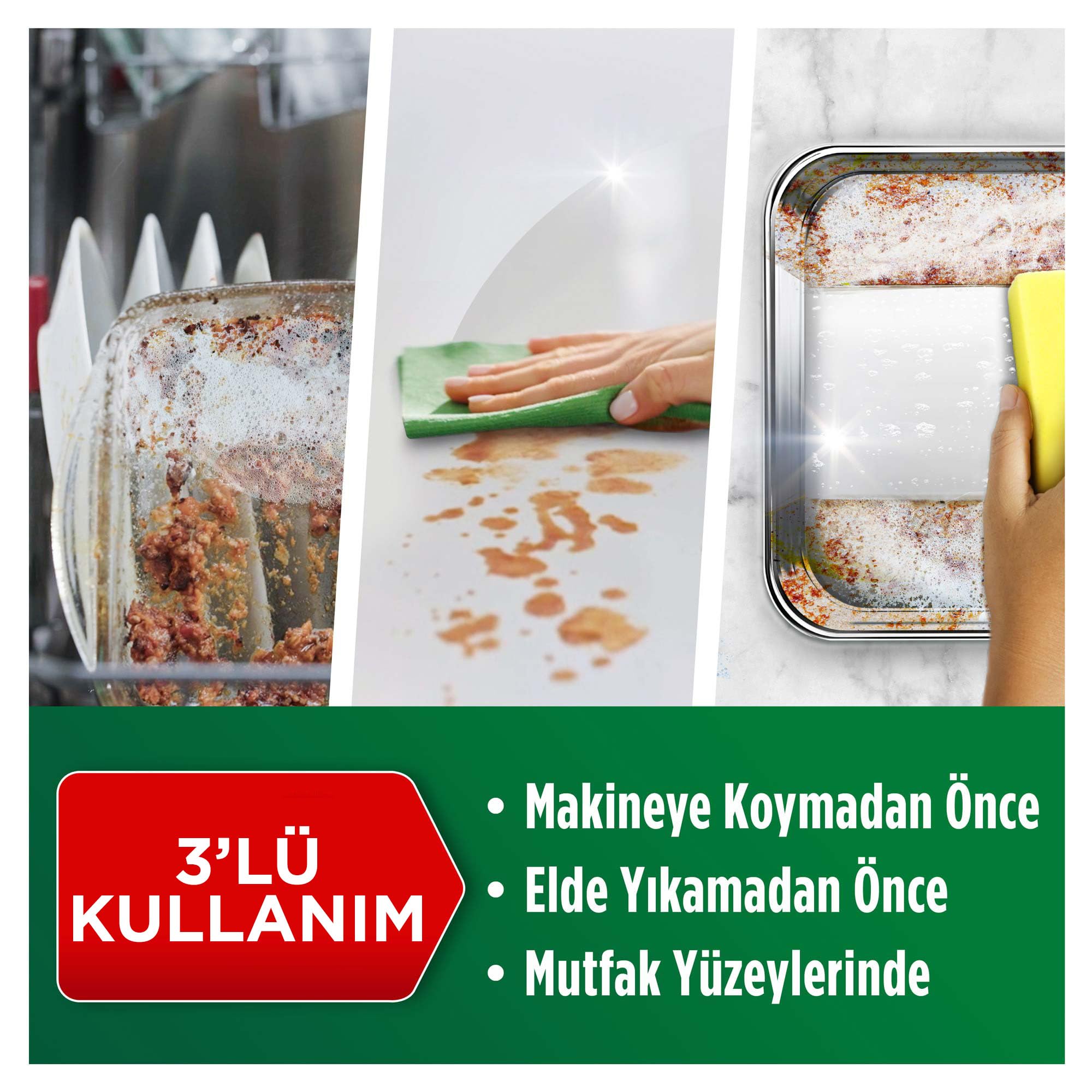Fairy Power Sprey, 3'ü 1 arada, Bulaşıklarınız Ve Mutfağınız Için Zahmetsiz Temizlik Ve Parlaklık, Limon Kokulu, 500ml