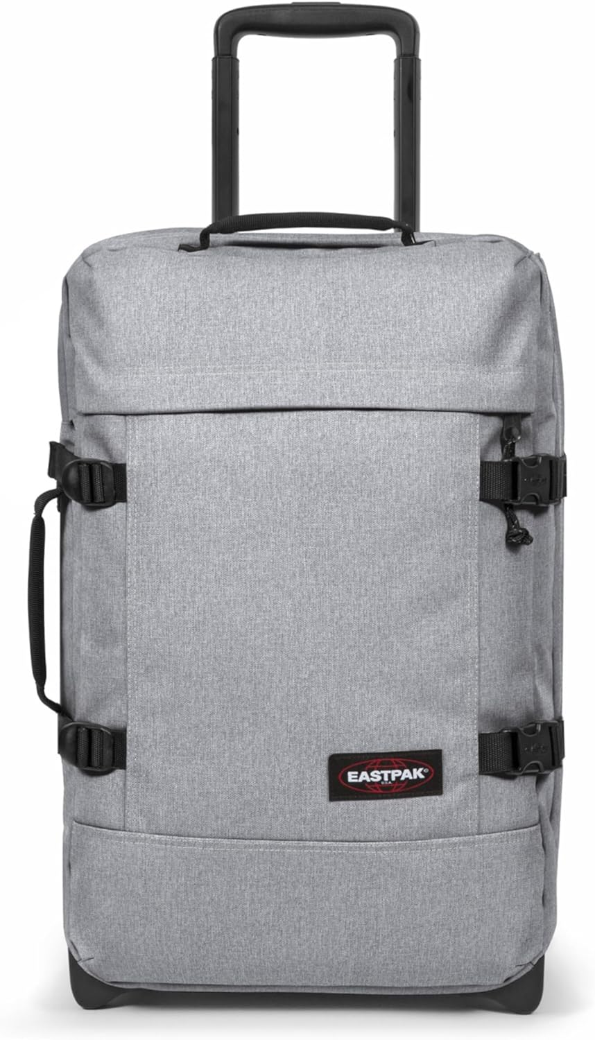 Eastpak Tranverz S – 42L Large Wheeled Luggage with Dual Compartments, TSA Lock, Compression Straps & Smooth-Wheeling System, Sunday Grey