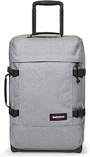 EASTPAK Tranverz S – 42L Large Wheeled Luggage with Dual Compartments, TSA Lock, Compression Straps & Smooth-Wheeling System, Sunday Grey