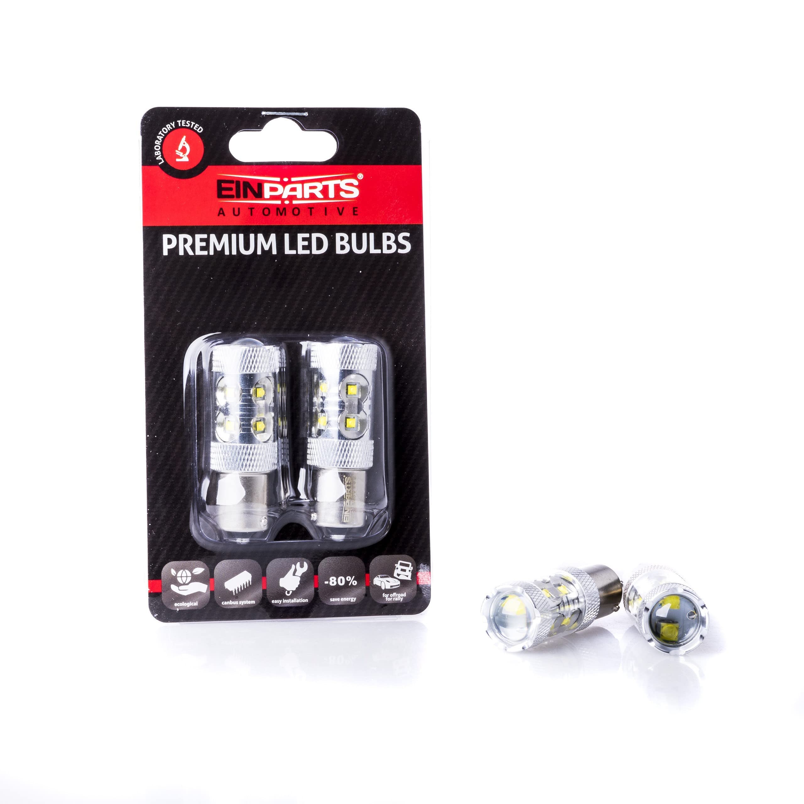 EinParts P21W LED Lampadine 6000K (Bianco) 12V per Auto 10 x CREE XT-E LED, BA15S