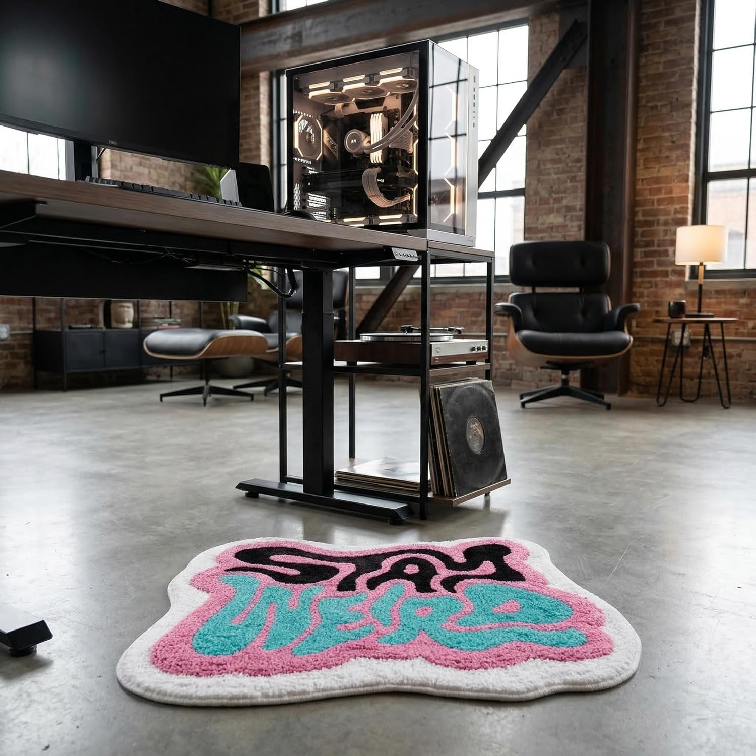 Irregular Shaped Tufted Area Rug, Colorful Graffiti Style Decorative Accent Rug, Soft Handmade Tufted Floor Mat for Living Room Bedroom Dorm Decor