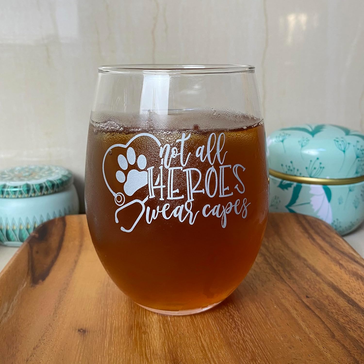 BAD BANANAS Veterinarian and Vet Tech Gifts - Not All Heroes Wear Capes - 21 oz Stemless Wine Glass - Vet Tech Appreciation Gifts - Vet Tech Week Gifts - Veterinary Technicians - Image 5