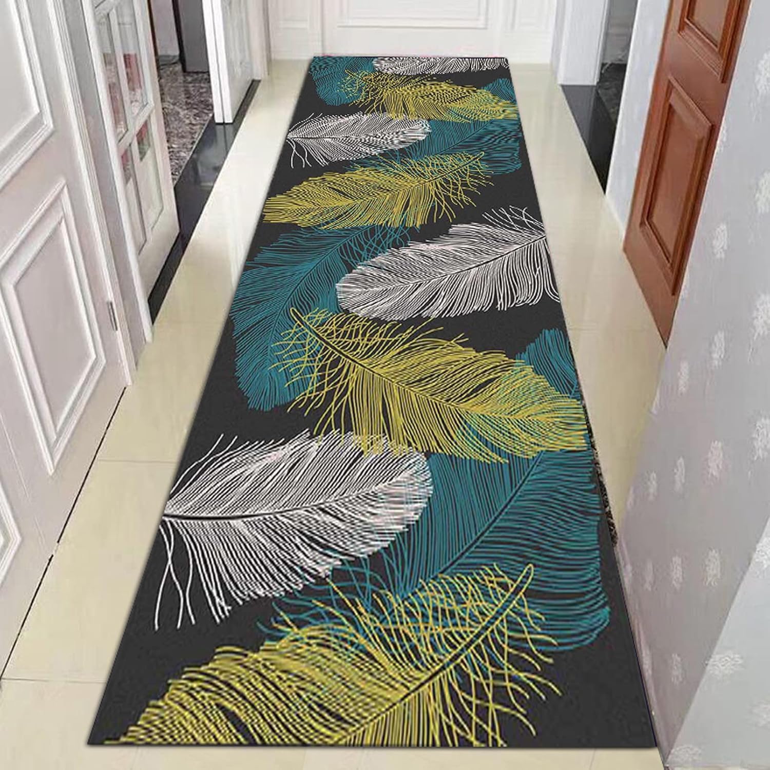 Tapis de couloir extra long antidérapant 5m pour escaliers et salon design #4