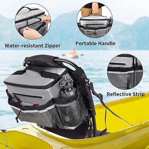 Miniatura 5 de Pequeña hielera impermeable para kayak detrás del asiento, bolsa trasera de silla para asiento estilo silla de césped, baúl de hielo para kayak,