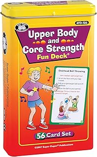 Super Duper Publications | Upper Body and Core Strength Fun Deck | Occupational Therapy Flash Cards | Gross Motor Movement Activity | Educational Learning Materials for Children