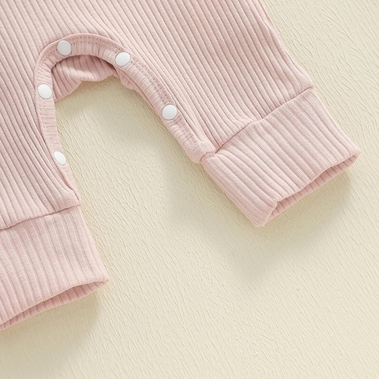 Newborn Girl Christmas Outfit Baby Ribbed Letters Long Sleeve Romper Onesie Knit Jumpsuit with Headband 2Pcs - Image 6