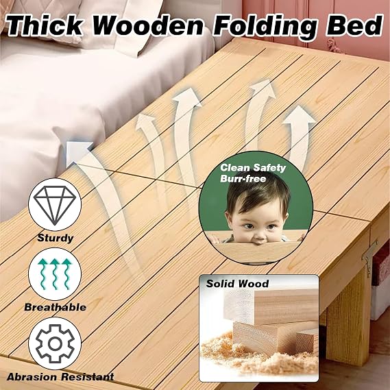 Toddler Platform Bed with Rail/fence, Wooden Anti-Fall Folding Bedside Sleeper Beds with Removable Guardrail for Home/Dormitories/Hospitals(L180 x W60 x H30 cm)