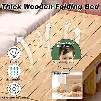 Toddler Platform Bed with Rail/fence, Wooden Anti-Fall Folding Bedside Sleeper Beds with Removable Guardrail for Home/Dormitories/Hospitals(L180 x W60 x H30 cm)
