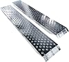 VOUNOT® Loading Ramps, 2 Steel Ramps Heavy Duty for Van, Lawnmower, ATV, Quad Motorcycle, 400 kg Max Loading, 135 x 23 cm, Silver